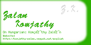 zalan komjathy business card